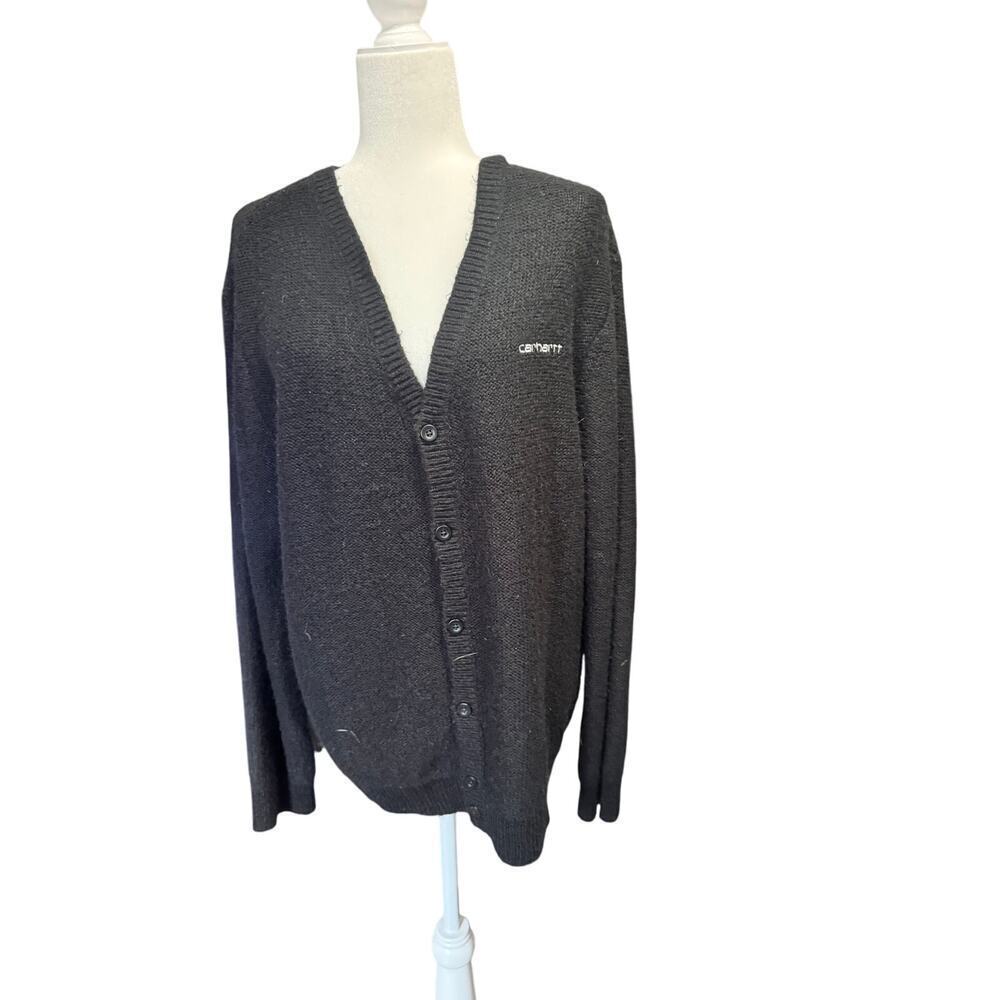 CARHARTT Work In Progress Manford Cardigan in Black Sz Small